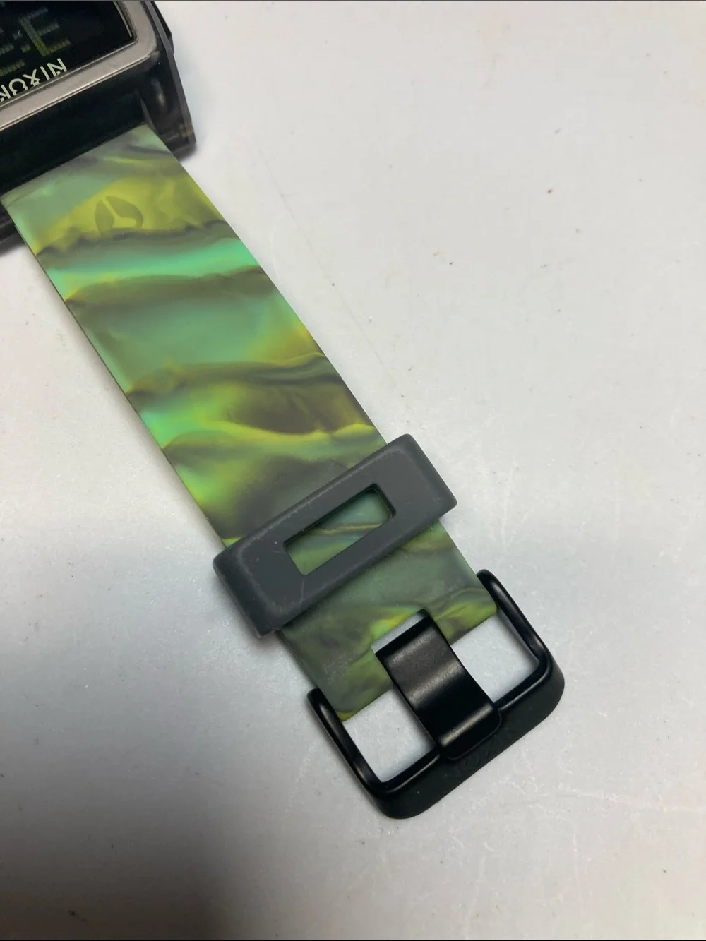 Nixon Base Tide, jellyfish glow in dark strap, translucent case, new battery